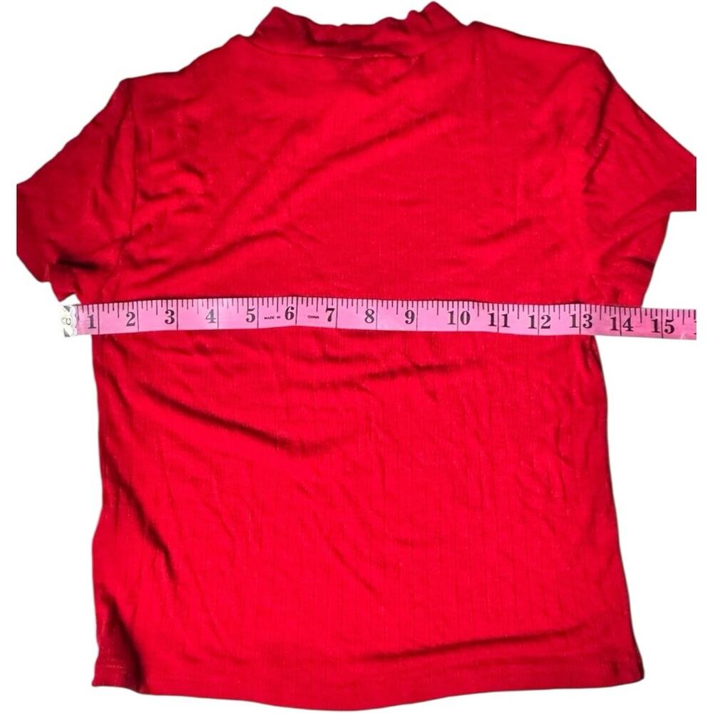 Forever 21 Women's Vibrant Red Short Sleeve Crop Top Sz S - Picture 3 of 7